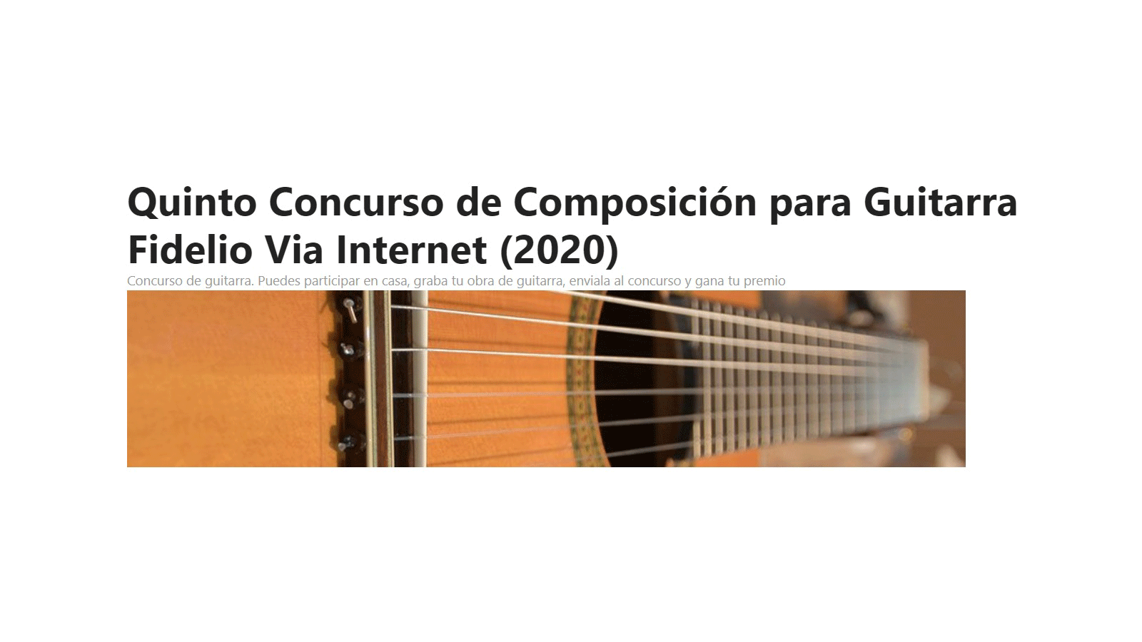 Concurs online de compoziție pentru chitară Fidelio 2020